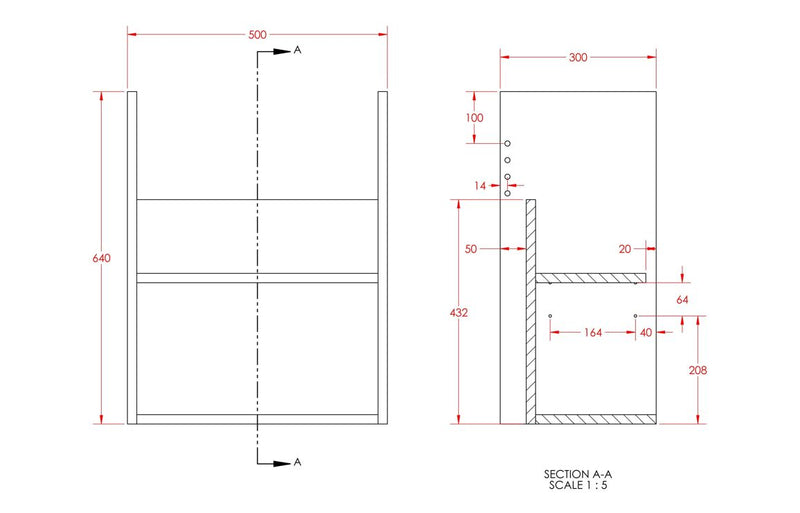Daisy 500mm Standard Basin Unit - Havana Oak (Grey Cab) - KPSB110614