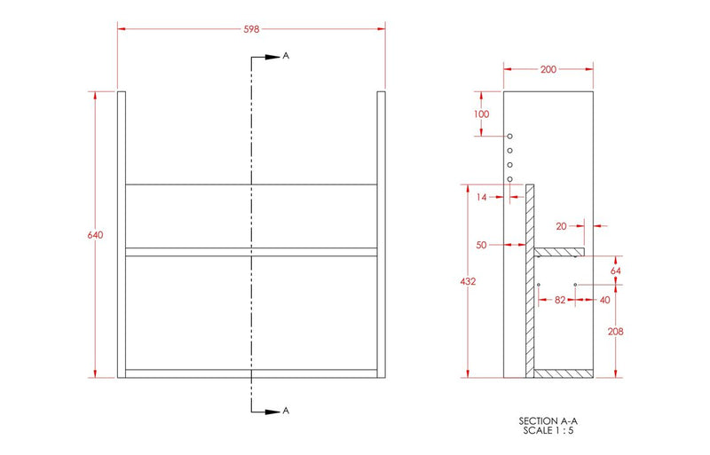 Daisy 600mm Slim Basin Unit - Matt Stone (Grey Cab) - KPSB110688
