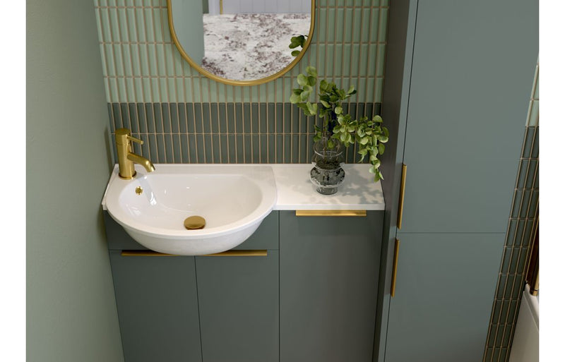 Daisy 500mm Standard Basin Unit - Matt Green (Grey Cab) - KPSB110756