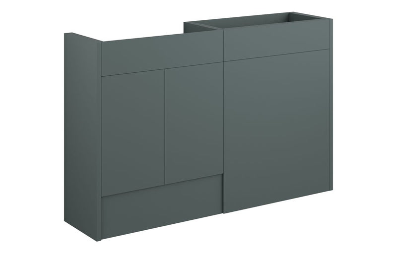 Daisy 1236mm Standard Basin & WC Unit Pack - Matt Green (Grey Cab) - KPSB110786
