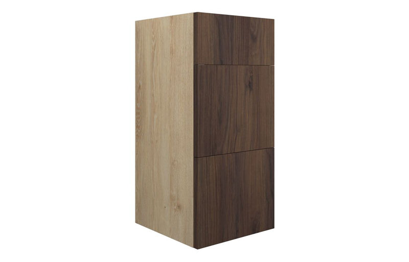 Daisy 300mm Standard 3 Drawer Unit - Warm Walnut (Oak Cab) - KPSB110819