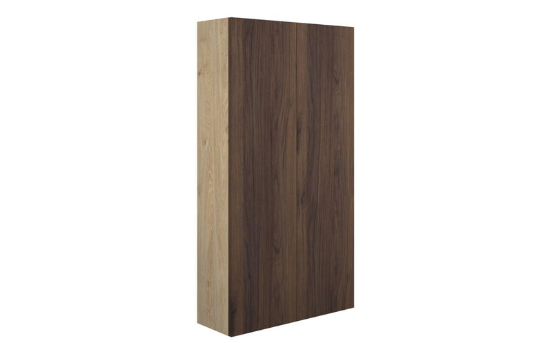 Daisy 600mm Slim 2 Door Storage Unit - Warm Walnut (Oak Cab) - KPSB110855
