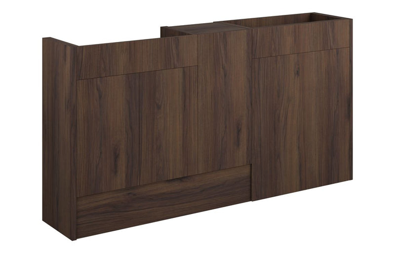 Daisy 1536mm Standard Basin  WC & 1 Door Unit Pack - Warm Walnut (Grey Cab) - KPSB110863