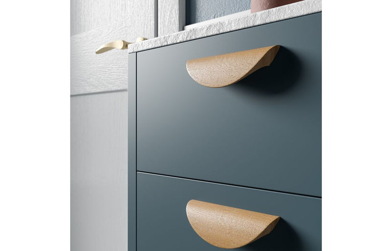 Daisy 300mm Standard 3 Drawer Unit - Matt Arley Blue (Oak Cab) - KPSB110890