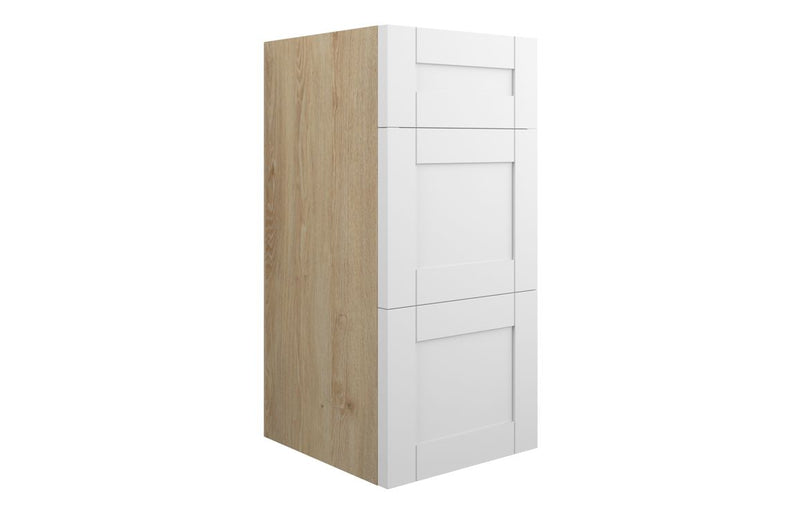 Peony 300mm Standard 3 Drawer Unit - Matt White (Oak Cab) - KPSB110961