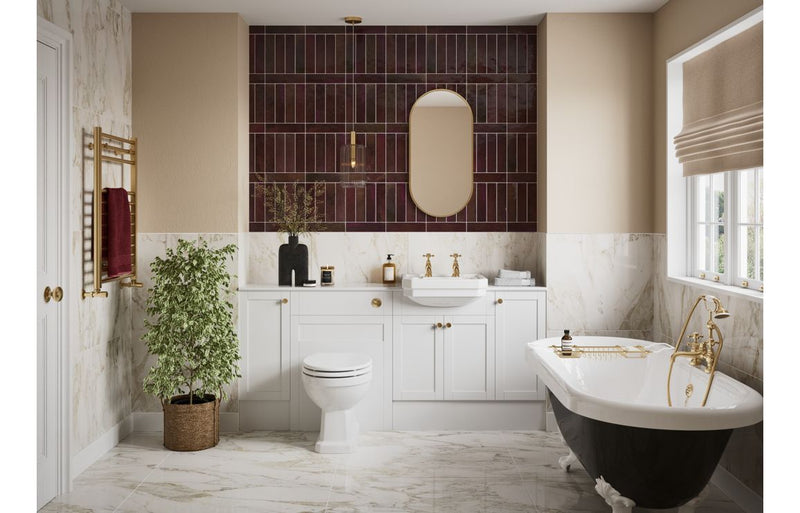 Peony 500mm Slim Basin Unit - Matt White (Oak Cab) - KPSB110967