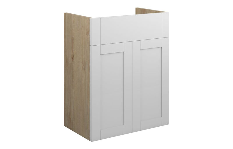 Peony 500mm Standard Basin Unit - Matt White (Oak Cab) - KPSB110970
