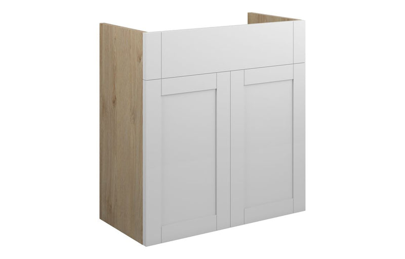 Peony 600mm Standard Basin Unit - Matt White (Oak Cab) - KPSB110976