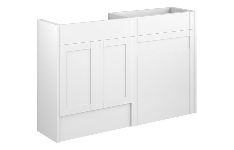 Peony 1236mm Standard Basin & WC Unit Pack - Matt White (Grey Cab) - KPSB110999