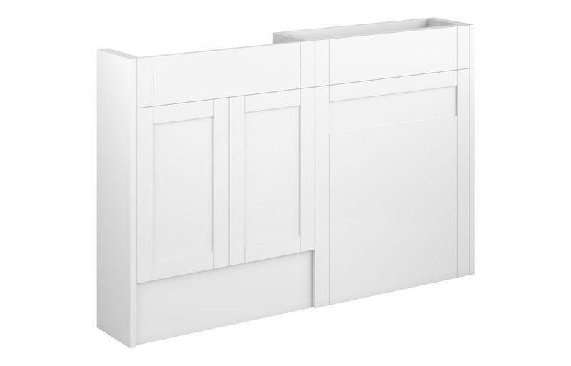Peony 1236mm Slim Basin & WC Unit Pack - Matt White (Oak Cab) - KPSB111003