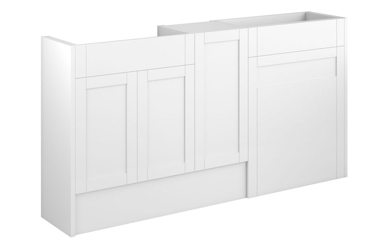 Peony 1536mm Standard Basin  WC & 1 Door Unit Pack - Matt White (Oak Cab) - KPSB111006