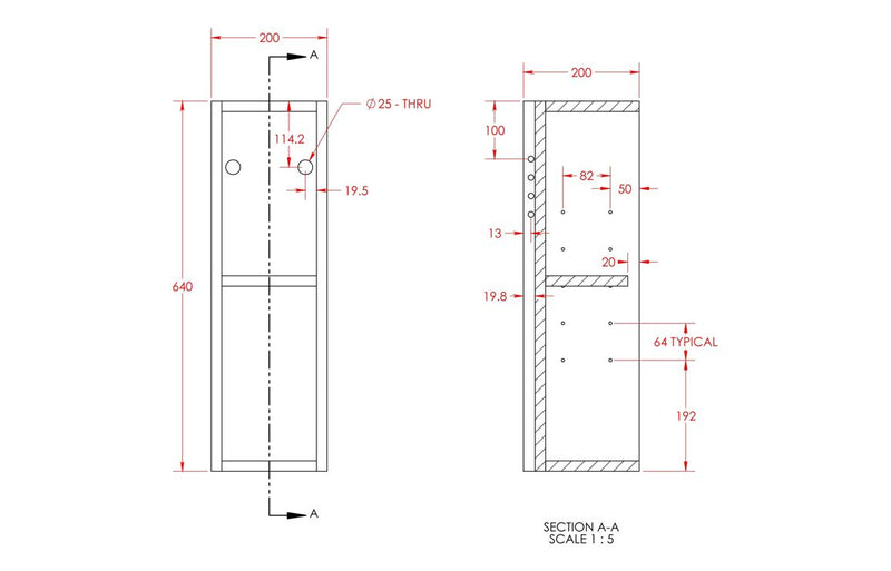 Peony 200mm Slim Base Unit - Matt Graphite Grey (Oak Cab) - KPSB111020