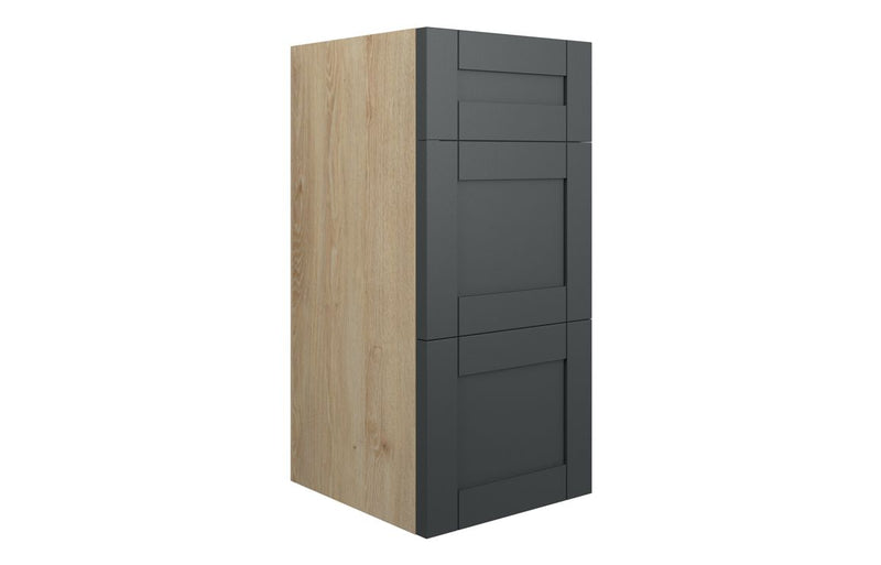 Peony 300mm Standard 3 Drawer Unit - Matt Graphite Grey (Oak Cab) - KPSB111032
