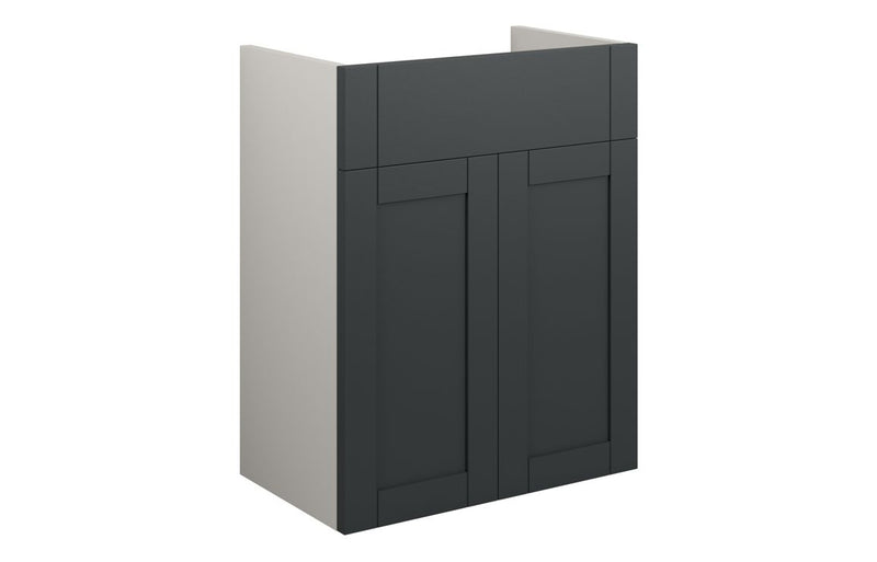 Peony 500mm Standard Basin Unit - Matt Graphite Grey (Grey Cab) - KPSB111040