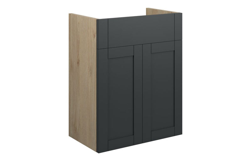 Peony 500mm Standard Basin Unit - Matt Graphite Grey (Oak Cab) - KPSB111041