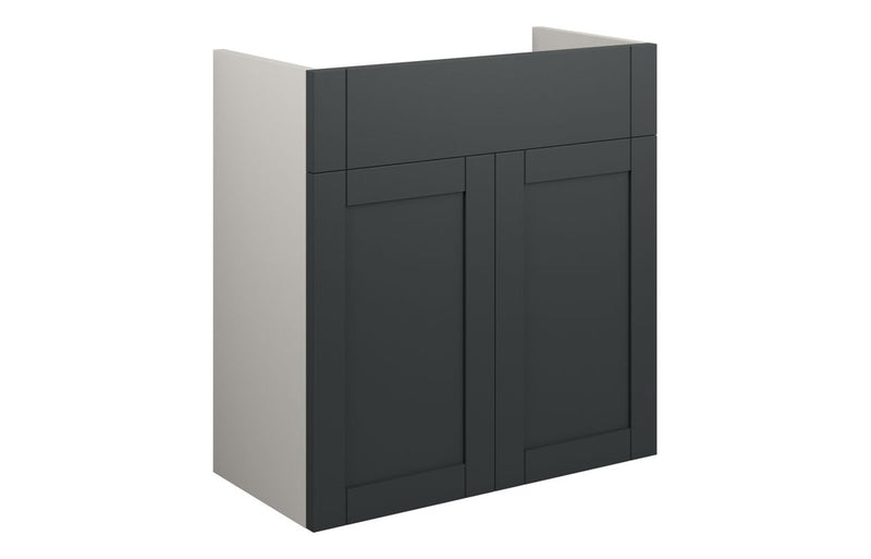 Peony 600mm Standard Basin Unit - Matt Graphite Grey (Grey Cab) - KPSB111046