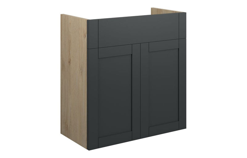Peony 600mm Standard Basin Unit - Matt Graphite Grey (Oak Cab) - KPSB111047