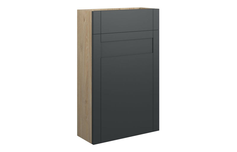 Peony 500mm Slim WC Unit - Matt Graphite Grey (Oak Cab) - KPSB111050
