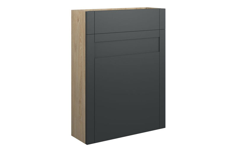 Peony 600mm Slim WC Unit - Matt Graphite Grey (Oak Cab) - KPSB111056