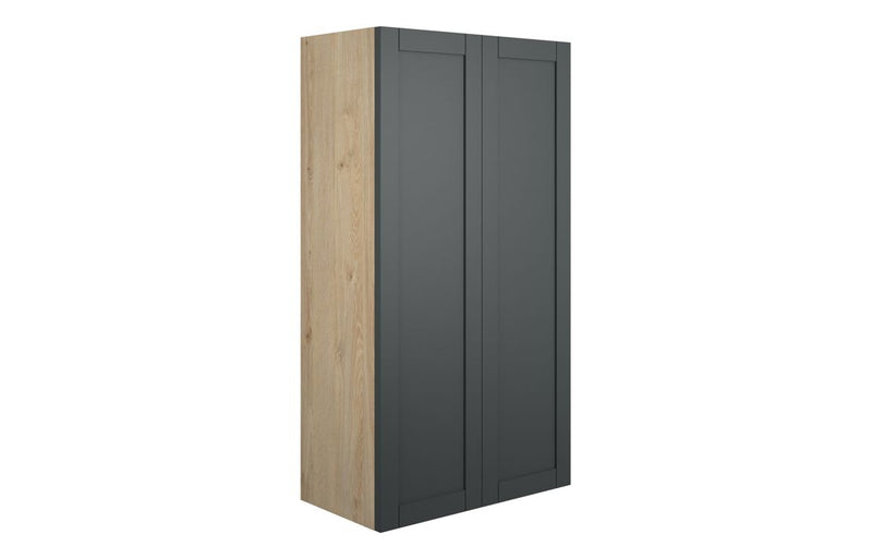Peony 600mm Standard 2 Door Storage Unit - Matt Graphite Grey (Oak Cab) - KPSB111065