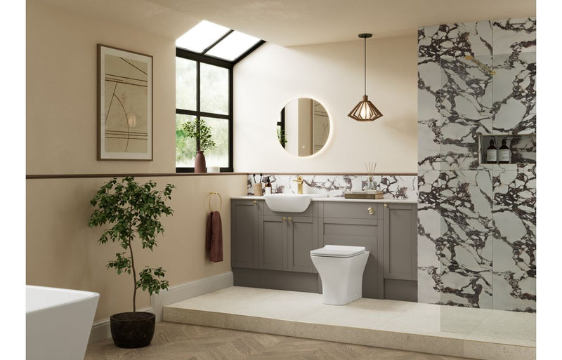 Peony 300mm Slim Base Unit - Matt Stone (Grey Cab) - KPSB111096