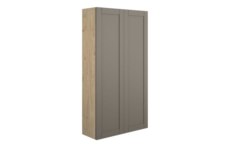 Peony 600mm Slim 2 Door Storage Unit - Matt Stone (Oak Cab) - KPSB111139