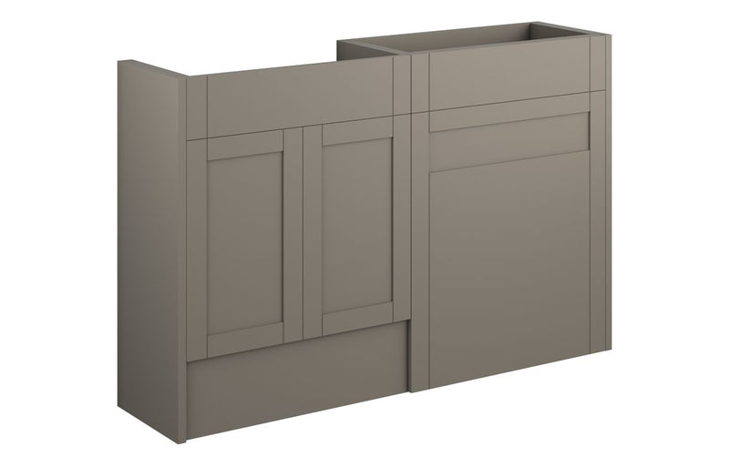 Peony 1236mm Standard Basin & WC Unit Pack - Matt Stone (Grey Cab) - KPSB111141