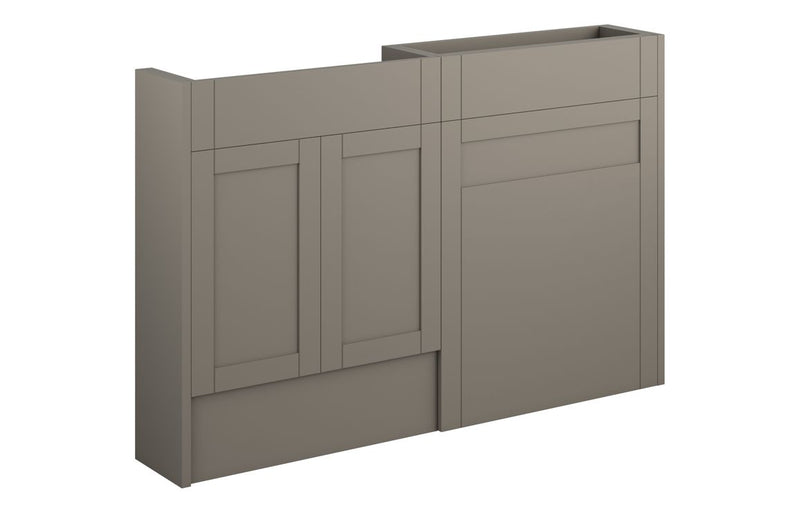 Peony 1236mm Slim Basin & WC Unit Pack - Matt Stone (Grey Cab) - KPSB111144