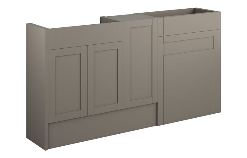 Peony 1536mm Standard Basin  WC & 1 Door Unit Pack - Matt Stone (Grey Cab) - KPSB111147
