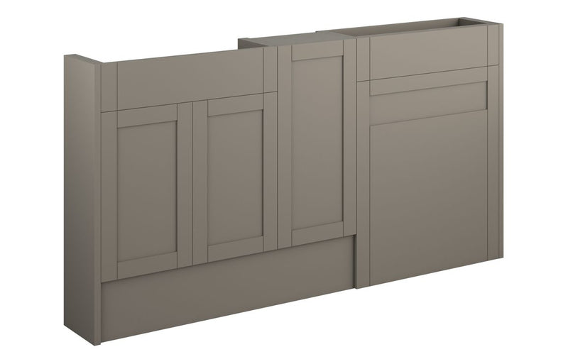 Peony 1536mm Slim Basin  WC & 1 Door Unit Pack - Matt Stone (Grey Cab) - KPSB111150