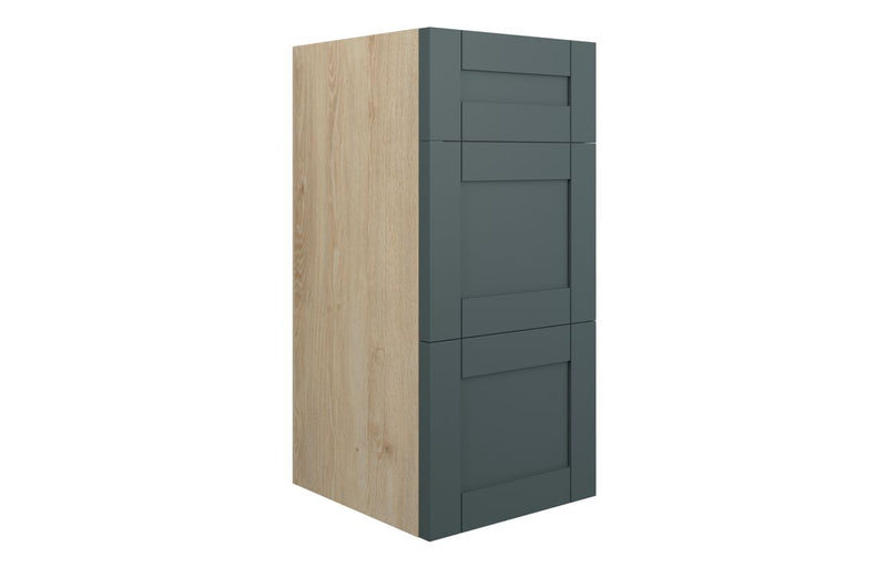 Peony 300mm Standard 3 Drawer Unit - Matt Green Camo (Oak Cab) - KPSB111174