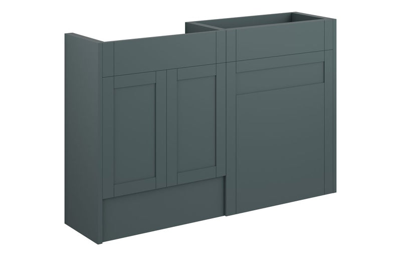 Peony 1236mm Standard Basin & WC Unit Pack - Matt Green Camo (Grey Cab) - KPSB111212