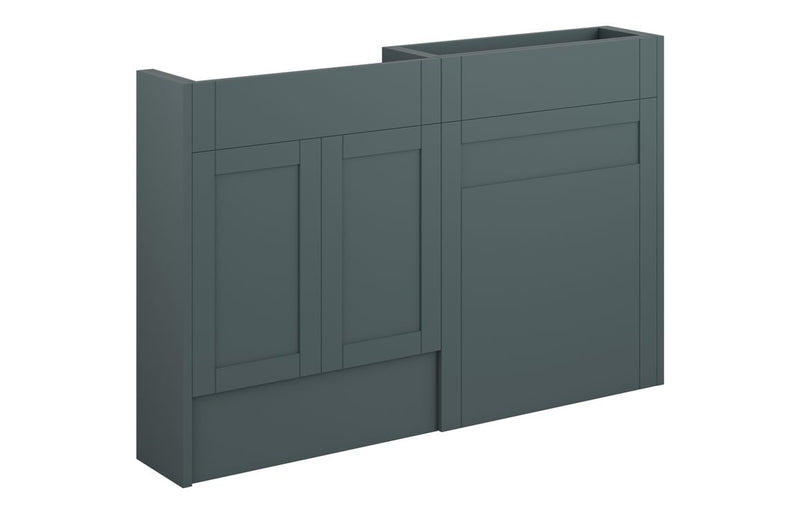 Peony 1236mm Slim Basin & WC Unit Pack - Matt Green Camo (Grey Cab) - KPSB111215