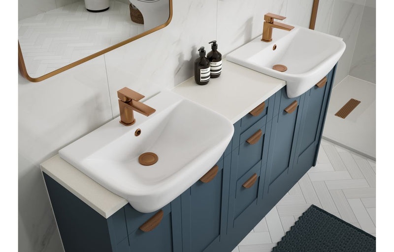 Peony 500mm Slim Basin Unit - Matt Arley Blue (Grey Cab) - KPSB111250