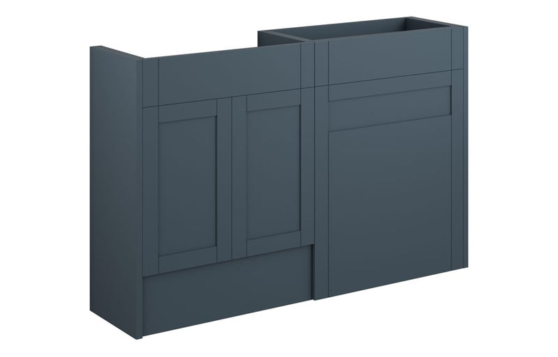 Peony 1236mm Standard Basin & WC Unit Pack - Matt Arley Blue (Oak Cab) - KPSB111284