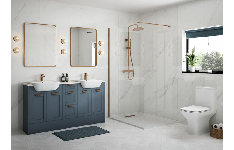 Peony Slim Depth End Panel - Matt Arley Blue - KPSB111300