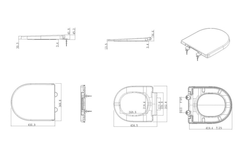 Soft Close Toilet Seat - White - KPSB111409
