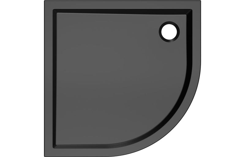 40mm Low Profile 800mm Quadrant Tray & Waste - Matt Black - KPSB111432