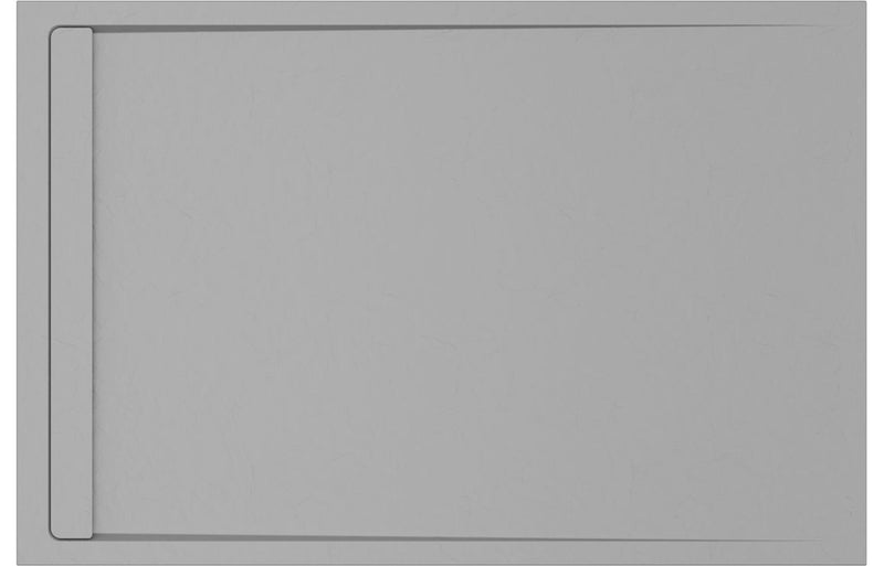 30mm Linear Slate 1200x800mm Rectangular Tray & Waste - Grey - KPSB111450