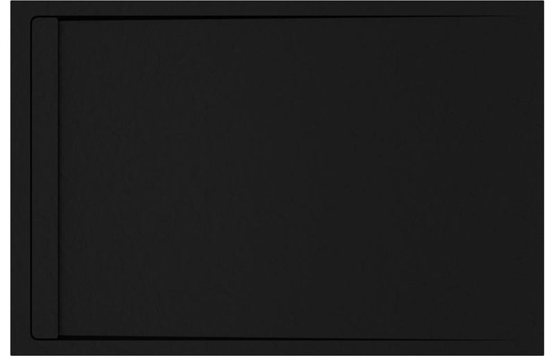 30mm Linear Slate 1200x800mm Rectangular Tray & Waste - Black - KPSB111456