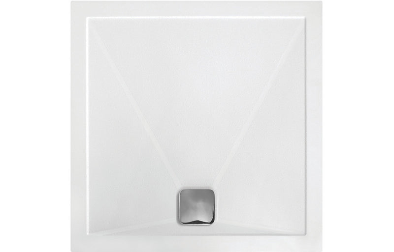 25mm Anti-Slip Ultra-Slim 800mm Square Tray & Waste - KPSB111475