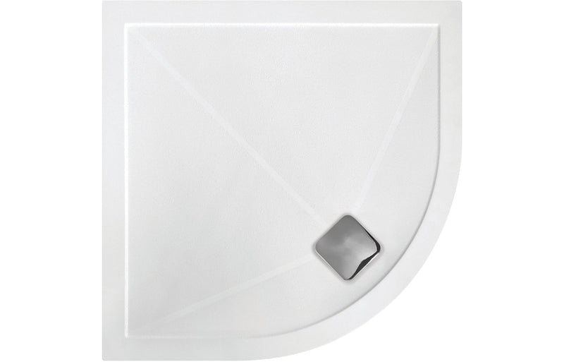 25mm Anti-Slip Ultra-Slim 800mm Quadrant Tray & Waste - KPSB111486