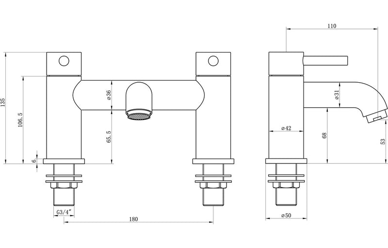 Lavant Bath Filler - Matt Black 1.5 Bar - KPSB111495