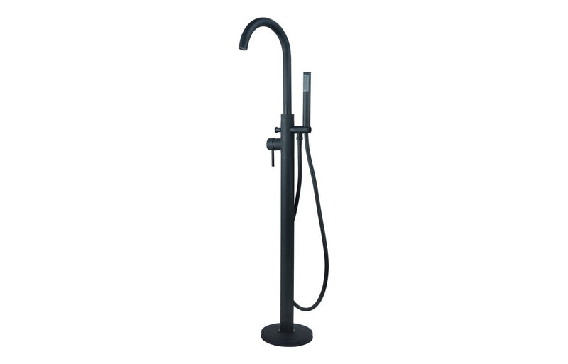 Lavant Floor Standing Bath/Shower Mixer - Matt Black 2.0 Bar - KPSB111497