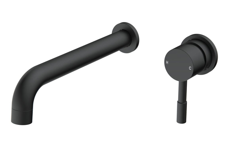 Lavant 220mm Wall Mounted Basin Mixer - Matt Black 1.0 Bar - KPSB111503