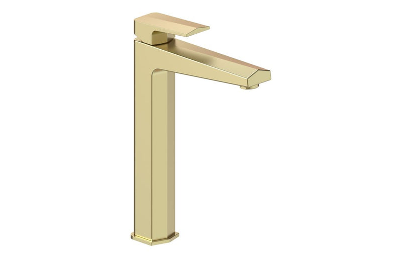 Parrett Tall Basin Mixer - Brushed Brass 1.0 Bar - KPSB111528