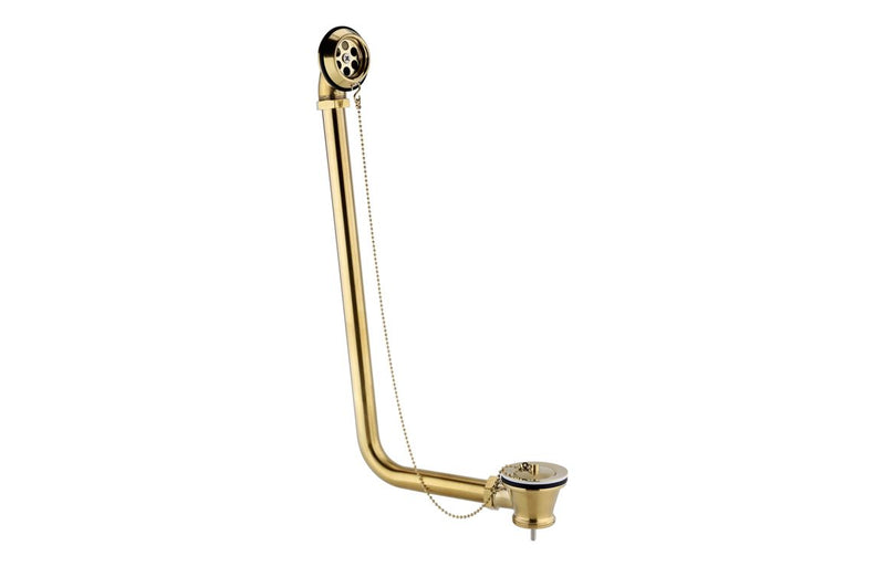 Exposed Bath Plug & Chain Waste - Brushed Brass - KPSB111537