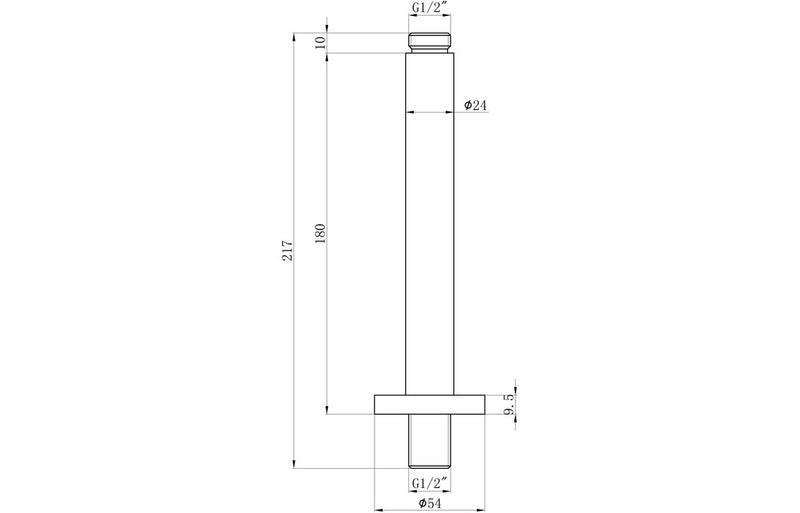 Hydro 180mm Round Ceiling Arm - Brushed Brass - KPSB111550