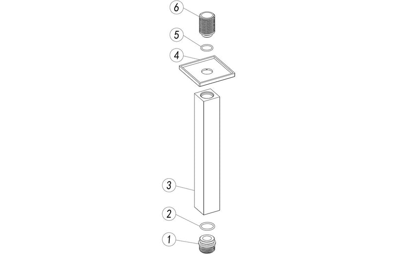 Mineral 180mm Square Ceiling Arm - Matt Black - KPSB111566