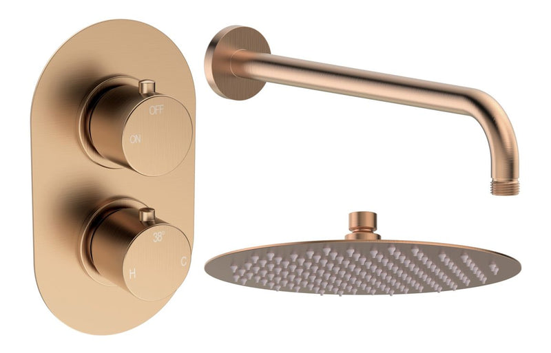 Hydro Round Shower Valve & Kit Pack 1 - Brushed Bronze - KPSB111582